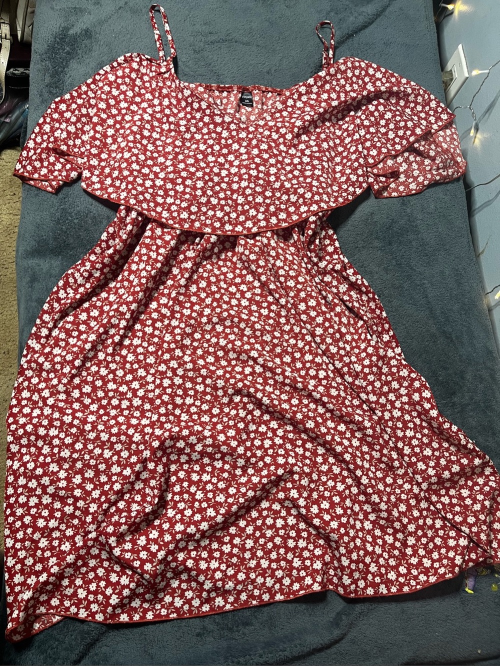 4XL dress floral cottage core summer dress off the shoulder